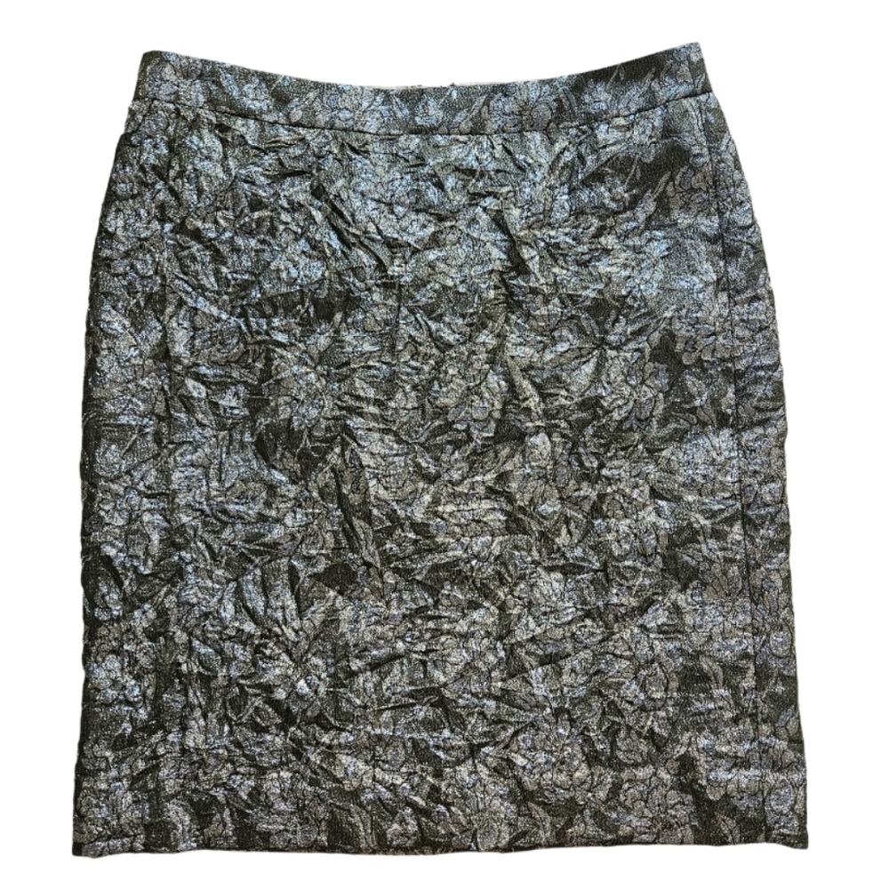 J.Crew Jacquard Metallic Floral Crinke Skirt - Picture 3 of 8
